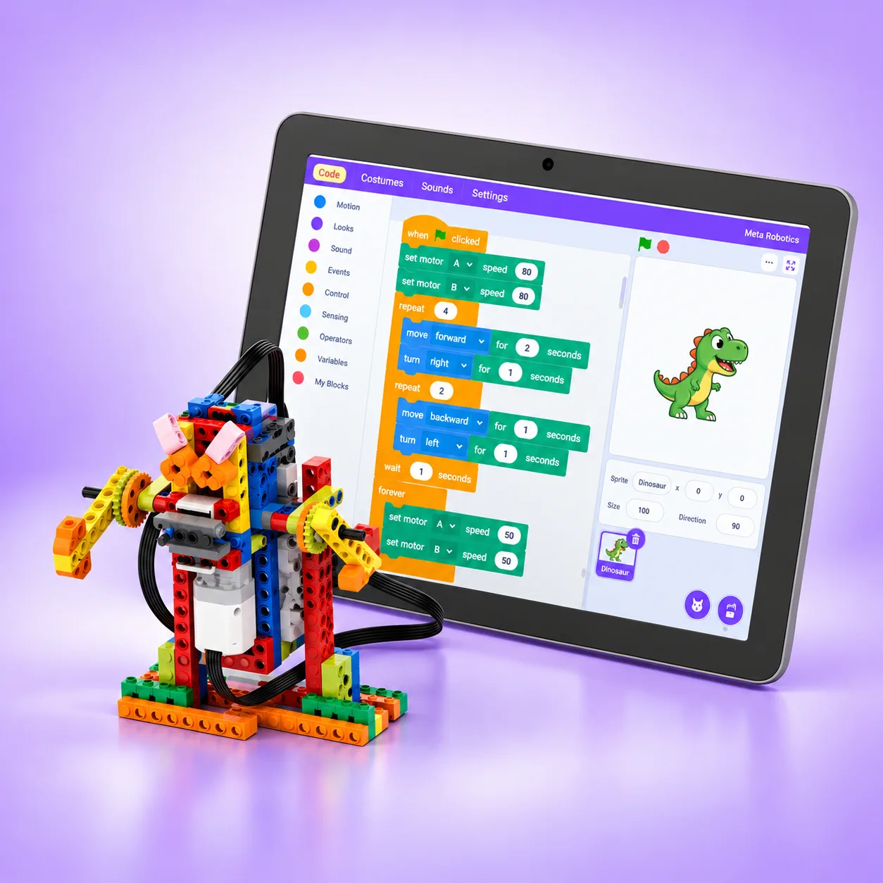 Ace student developing advanced robotics coding skills