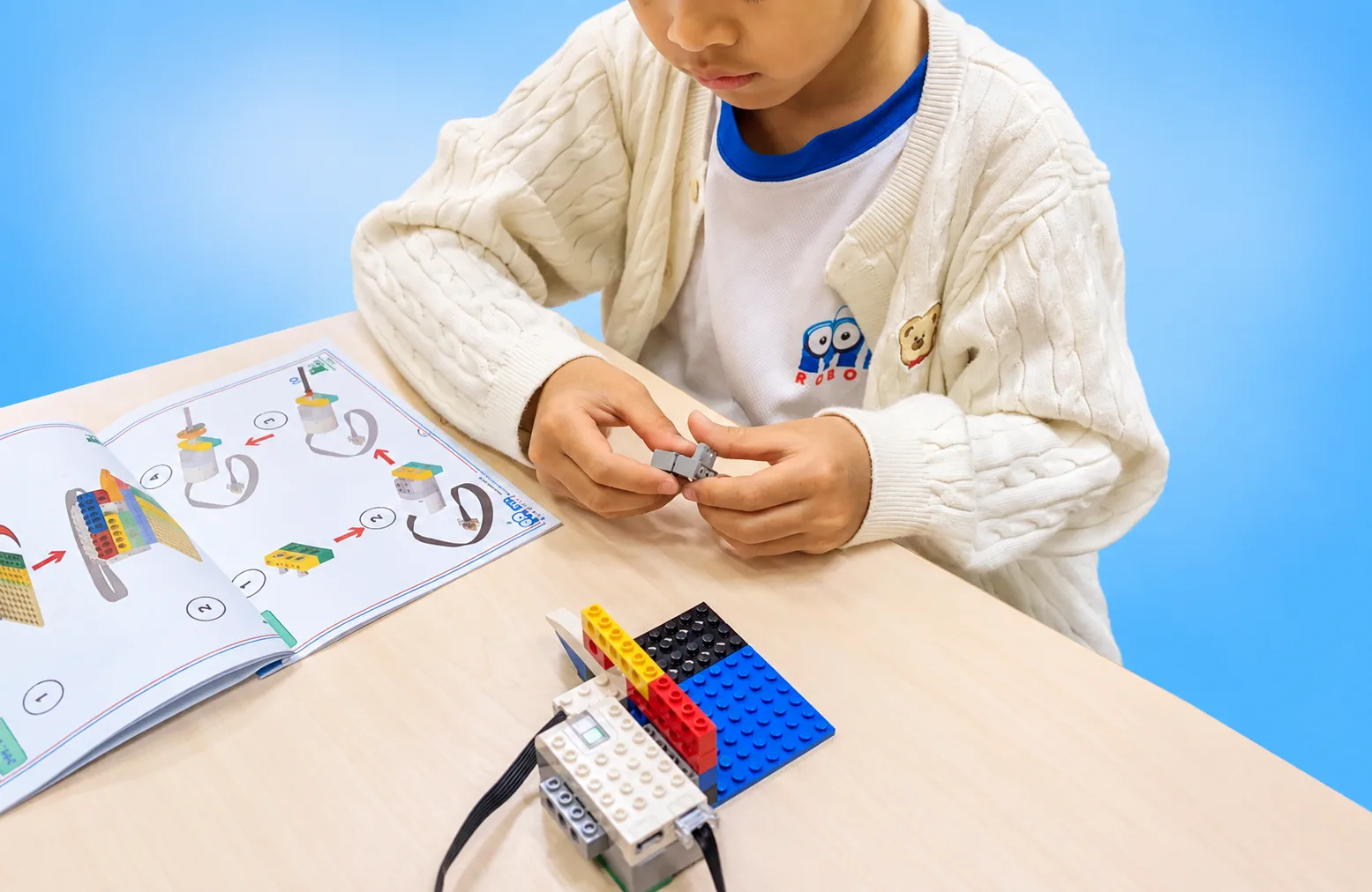 Adapter student exploring shapes and spatial relationships