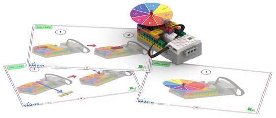 Spin The Wheel model with build cards — Junior Robotics Coder